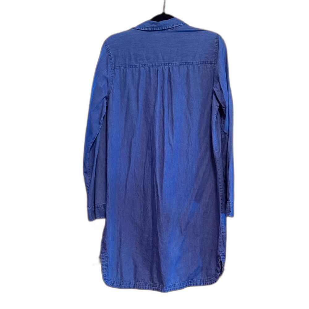 Old Navy Denim Shirt Dress Women L Blue Long Sleeve Mini Coastal Cowgirl Western - Picture 4 of 4
